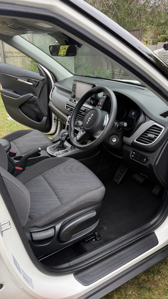 Kia interior photographed after detailing.