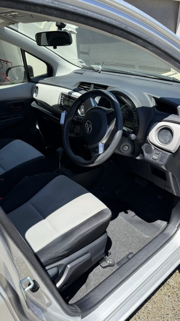 Yaris interior photographed after detailing.