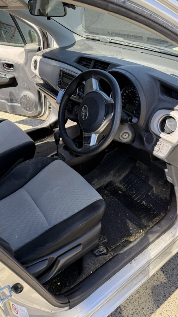 Yaris interior photographed before detailing.