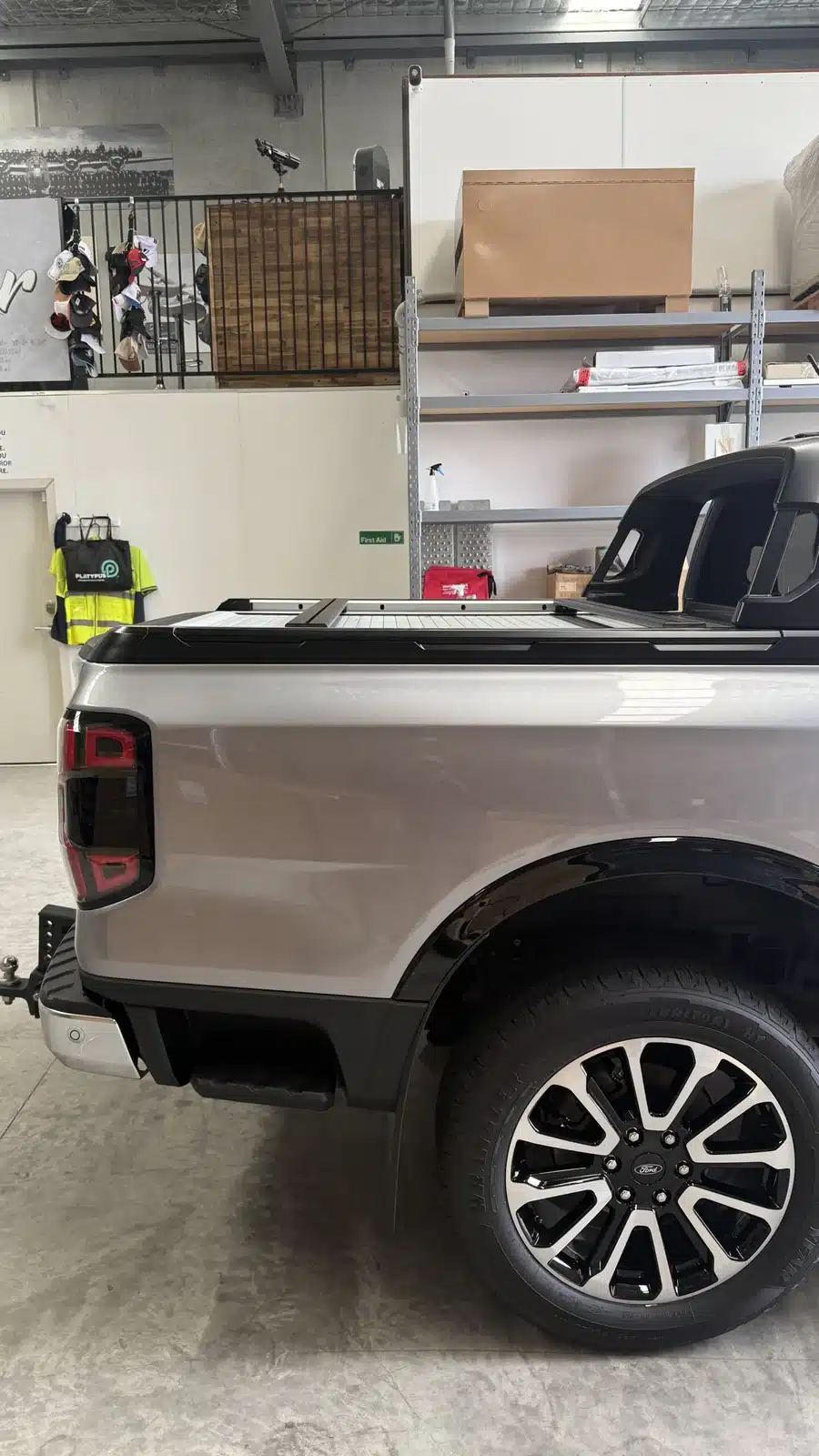 Ford Ranger side panels and rear wheel after ceramic coating.